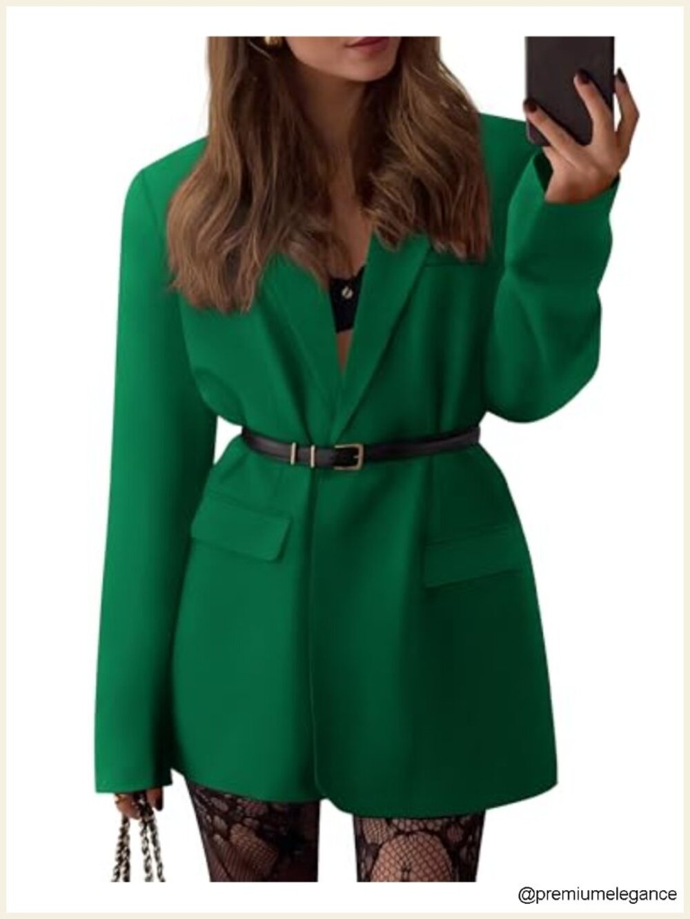 Oversized Business Casual Blazer Women Open Front Notched Lapel Long Sleeve